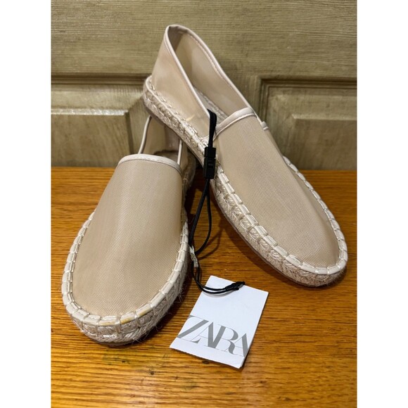 ZARA Mesh Espadrilles 3519/310 Tan Beige Size 36 6 us - Picture 1 of 10